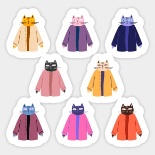 Cats in coats Sticker